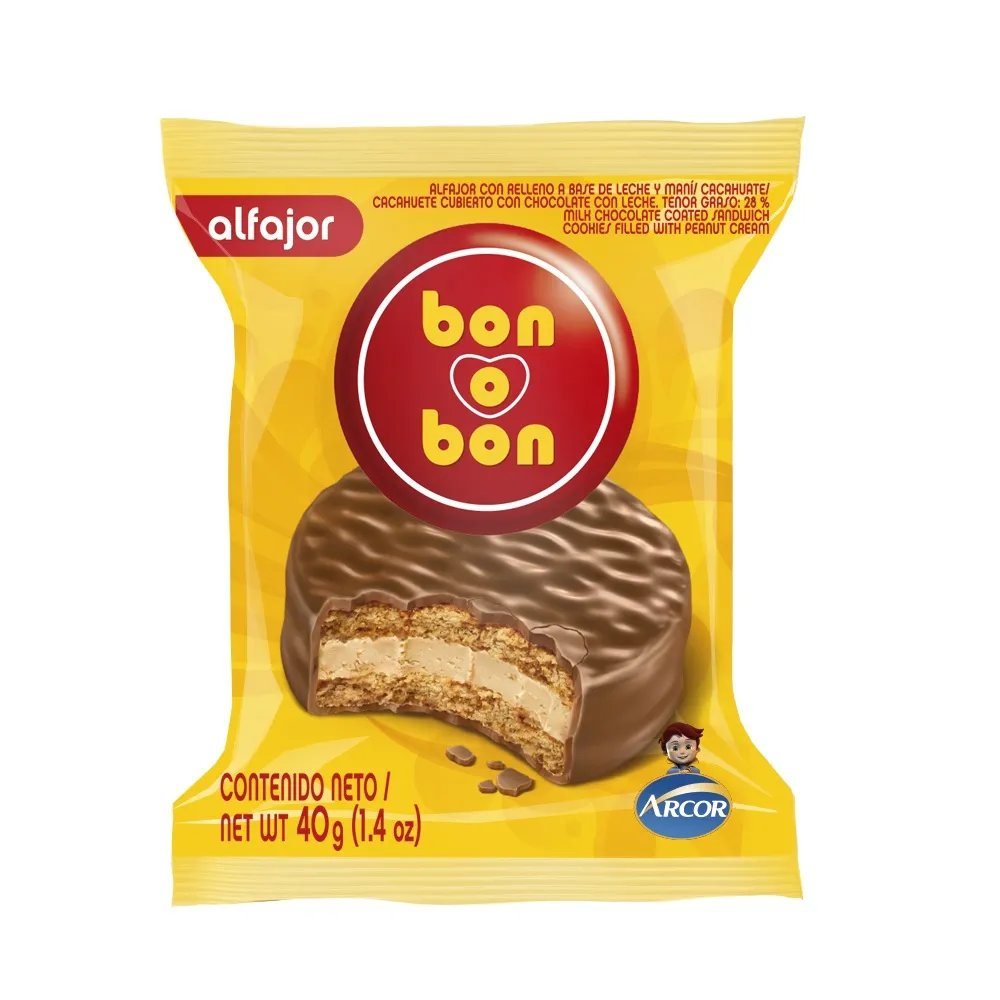 ALFAJOR BON O BON LECHE   40UNX40GRS.             