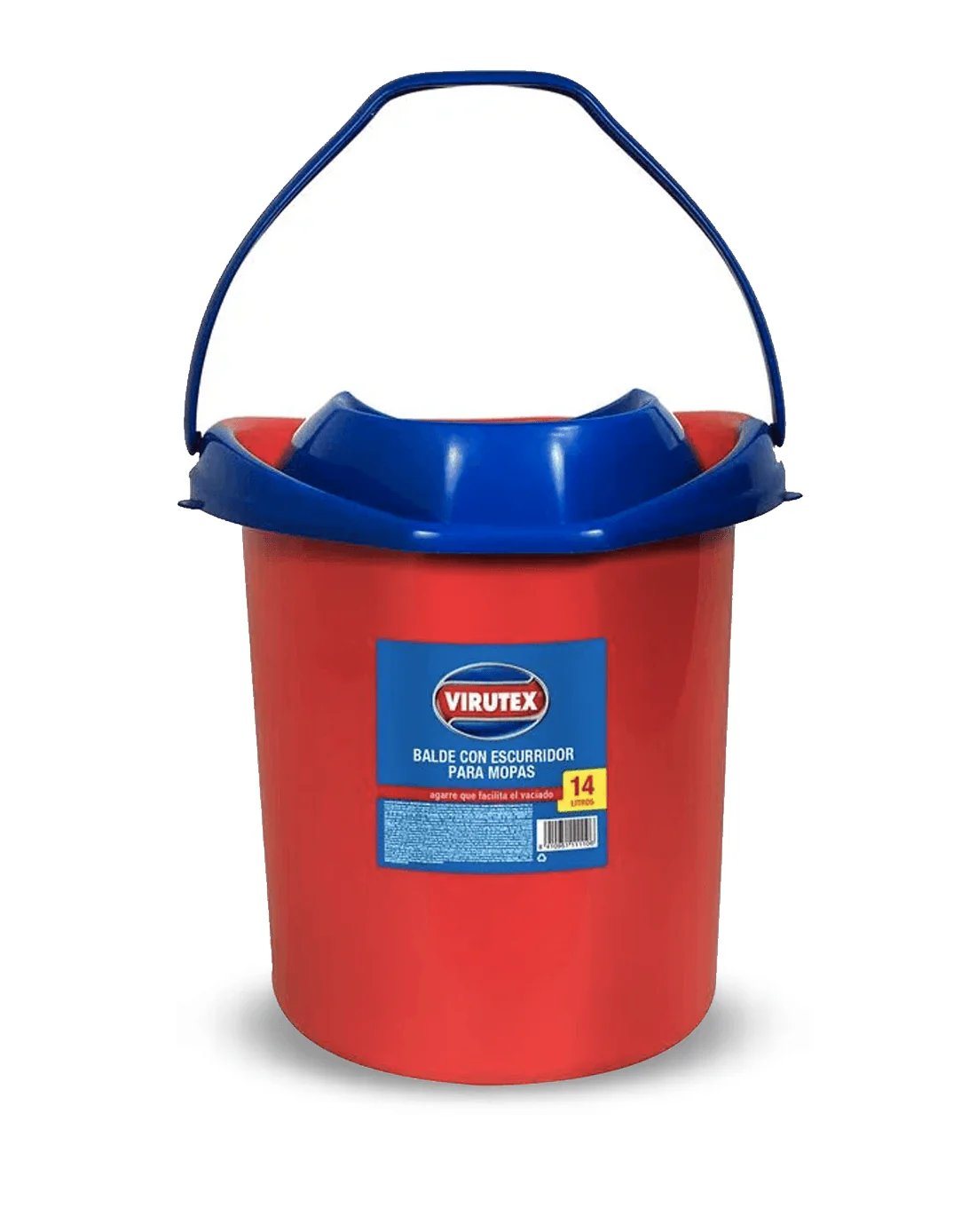 BALDE C/ESCURRIDOR 14 lt. ROJO VIRUTEX            