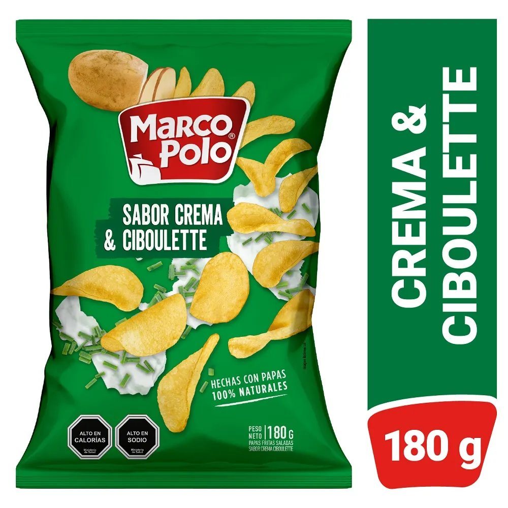 PAPAS FRITAS CREMA CIBOULETTE 180gr M.POLO        