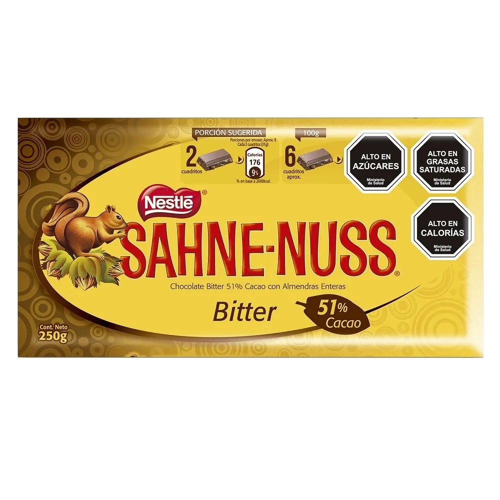 CHOC. SAHNE NUSS BITTER 15*250GRS.                