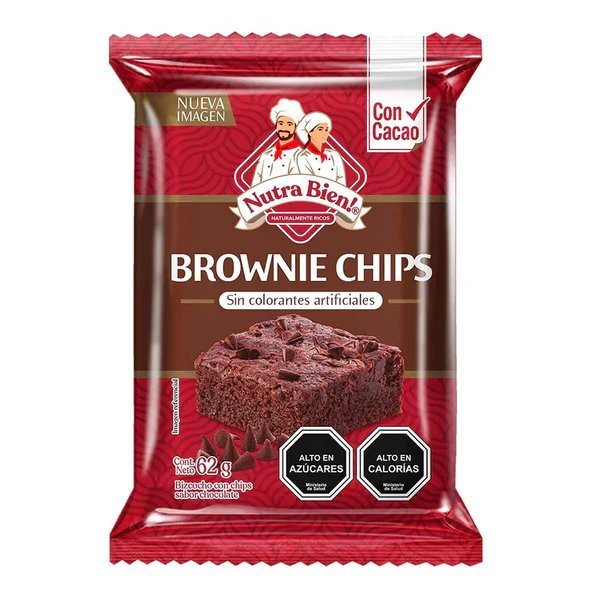 BROWNIE CHIPS 12*62GRS. NUTRA BIEN                