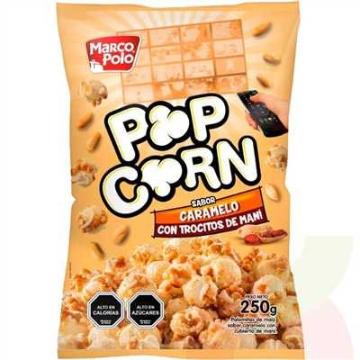 POP CORN CARAMELO MARCO POLO TROZOS MANI 250GRS   