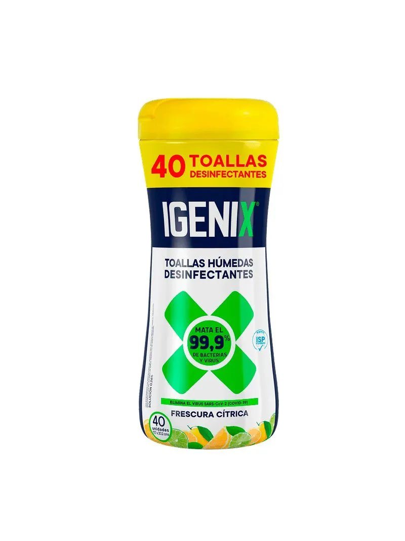 TOALLAS HUMEDAS MULTIUSO IGENIX FRASCO 40UN       
