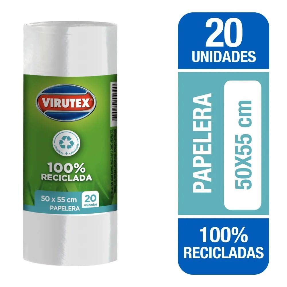 BOLSA BASURA ECO 50X55 VIRUTEX                    