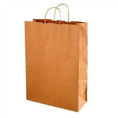 BOLSA PAPEL CAFE C/MANILLA 30X12X32 CM            