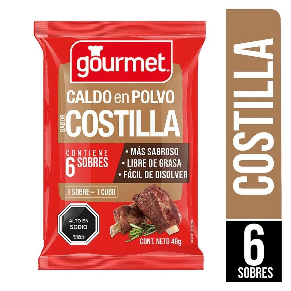 CALDO POLVO COSTILLA 48 gr  GOURMET               