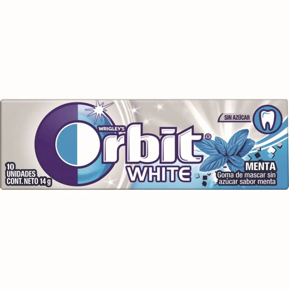 CHICLE ORBIT WHITE /MTA SUAVE S/AZUC 15UNID       