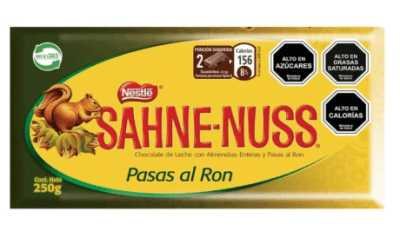 CHOC. SANHE NUSS RAISINS BARRA 15*250GRS. NESTLE  